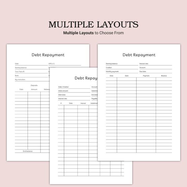 Printable Debt Repayment Template - Image 2