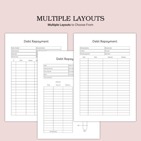 Printable Debt Repayment Template - Image 3