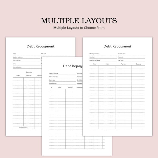 Printable Debt Repayment Template - Image 4