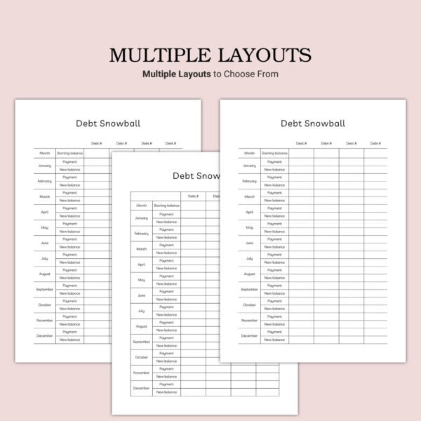 Printable Debt Snowball Template - Image 2