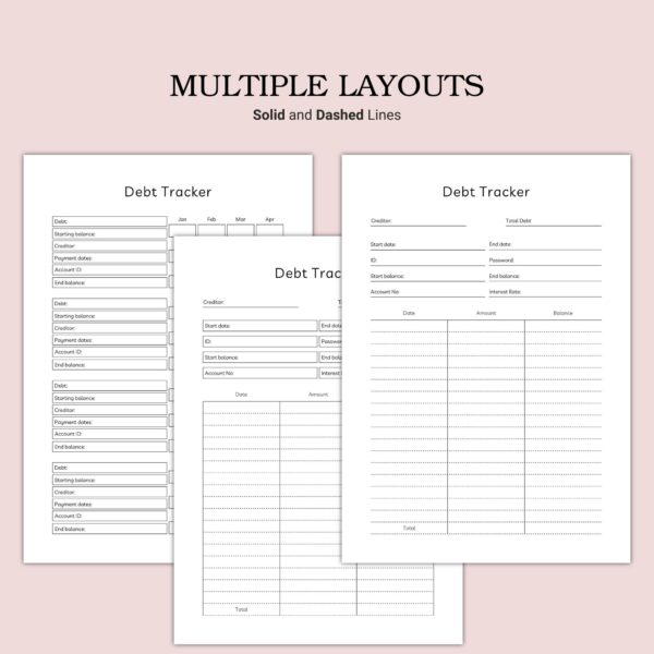 Printable Debt Tracker Template - Image 3