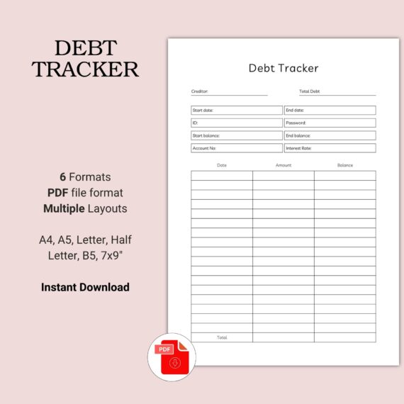 Printable Debt Tracker Template