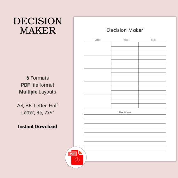Printable Decision Maker Template