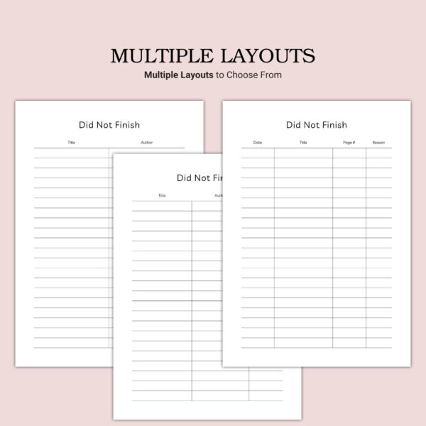 Printable Did Not Finish Template - Image 2