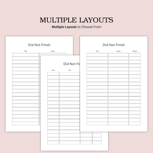 Printable Did Not Finish Template - Image 3