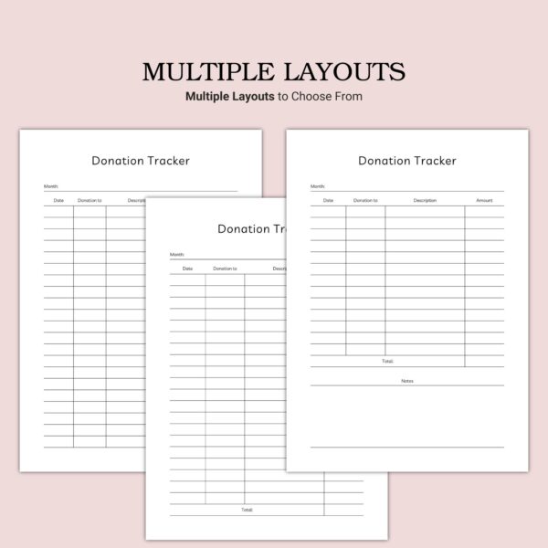 Printable Donation Tracker Template - Image 2