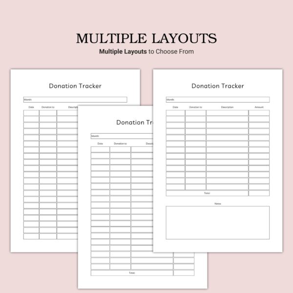 Printable Donation Tracker Template - Image 3