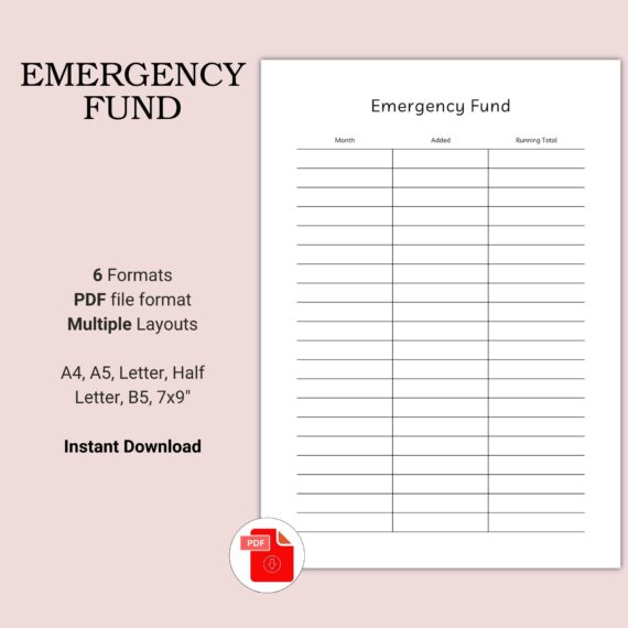 Printable Emergency Fund Template