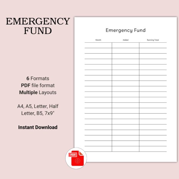 Printable Emergency Fund Template