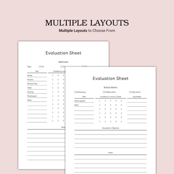Printable Evaluation Sheet Template - Image 4