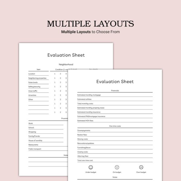 Printable Evaluation Sheet Template - Image 5