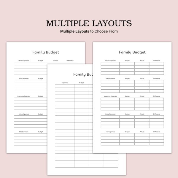 Printable Family Budget Template - Image 2
