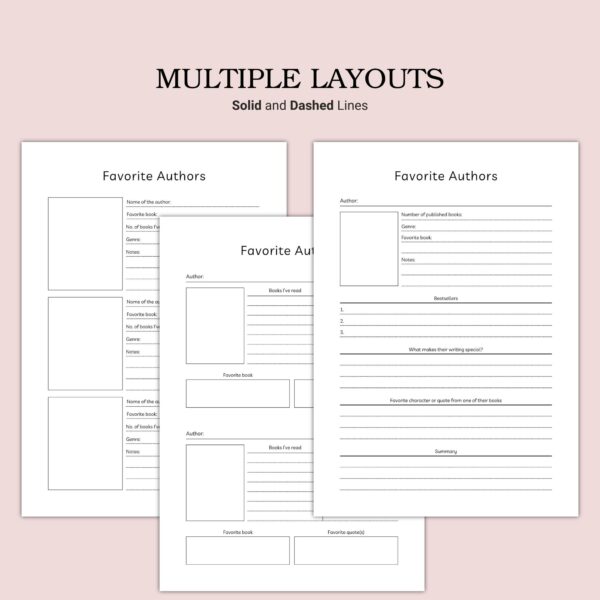 Printable Favorite Authors Template - Image 2