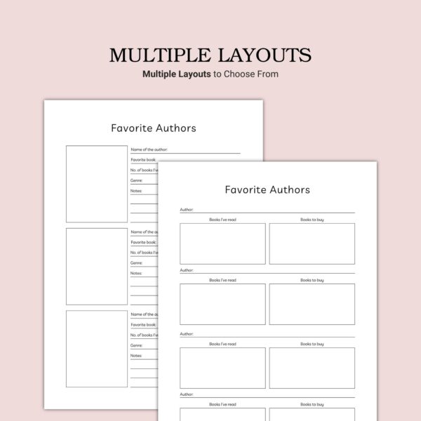 Printable Favorite Authors Template - Image 4