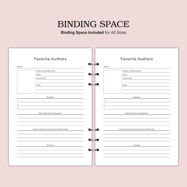 Printable Favorite Authors Template - Image 5
