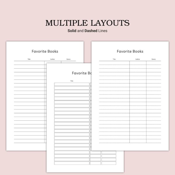 Printable Favorite Books Template - Image 2