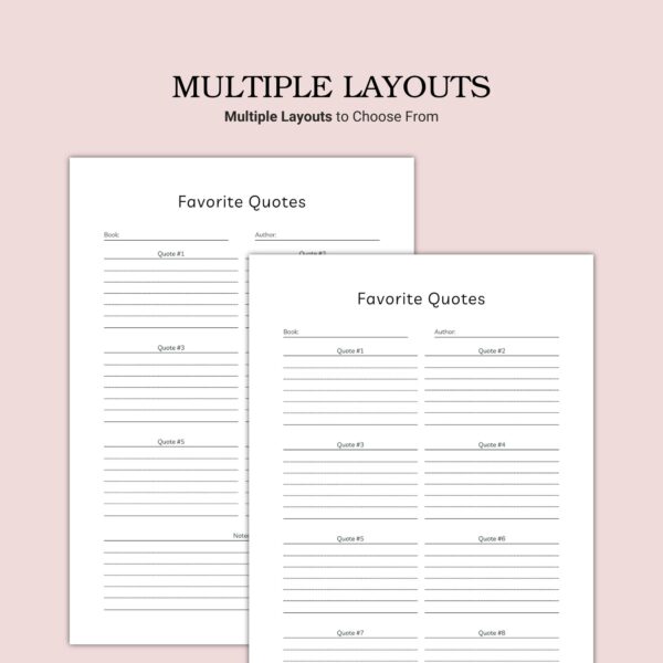Printable Favorite Quotes Template - Image 2