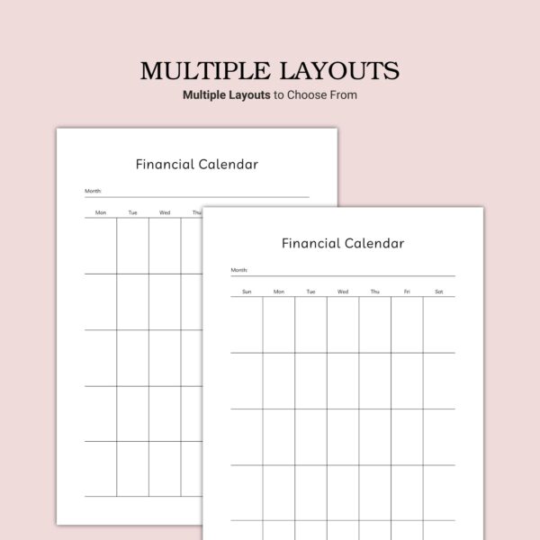 Printable Financial Calendar Template - Image 4