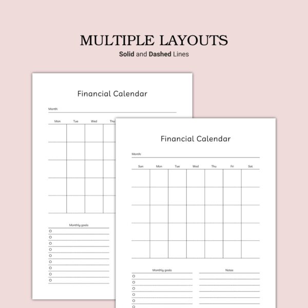 Printable Financial Calendar Template - Image 5