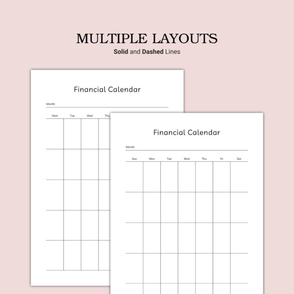 Printable Financial Calendar Template - Image 6