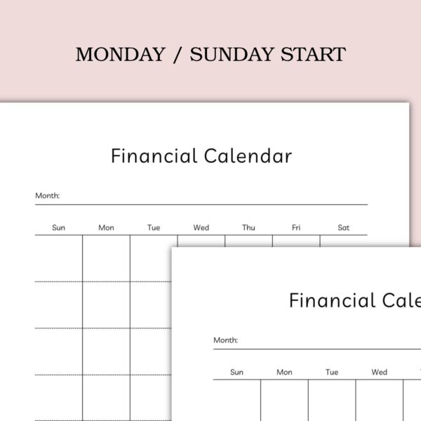 Printable Financial Calendar Template - Image 8