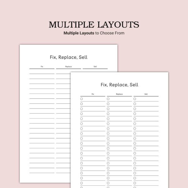 Printable Fix, Replace, Sell Template - Image 2