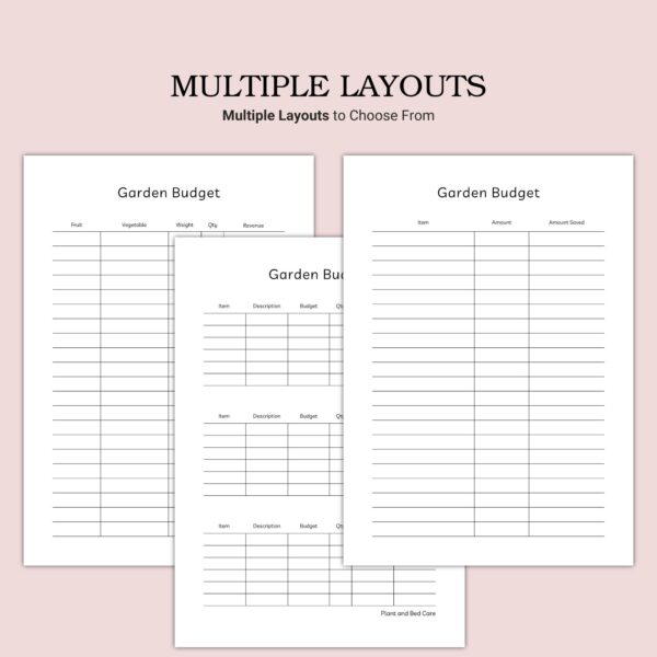 Printable Garden Budget Template - Image 2