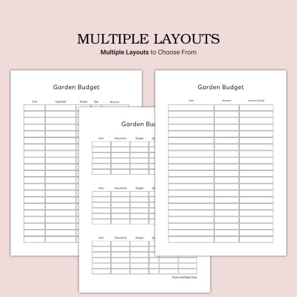 Printable Garden Budget Template - Image 3