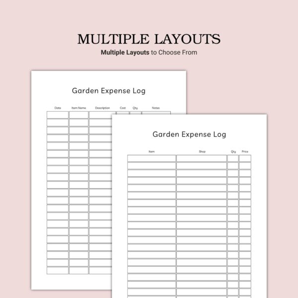 Printable Garden Expense Log Template - Image 3