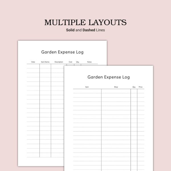 Printable Garden Expense Log Template - Image 4