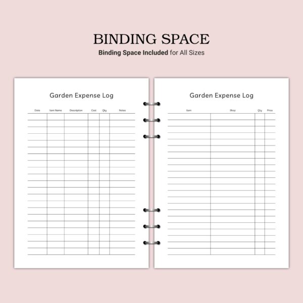 Printable Garden Expense Log Template - Image 5