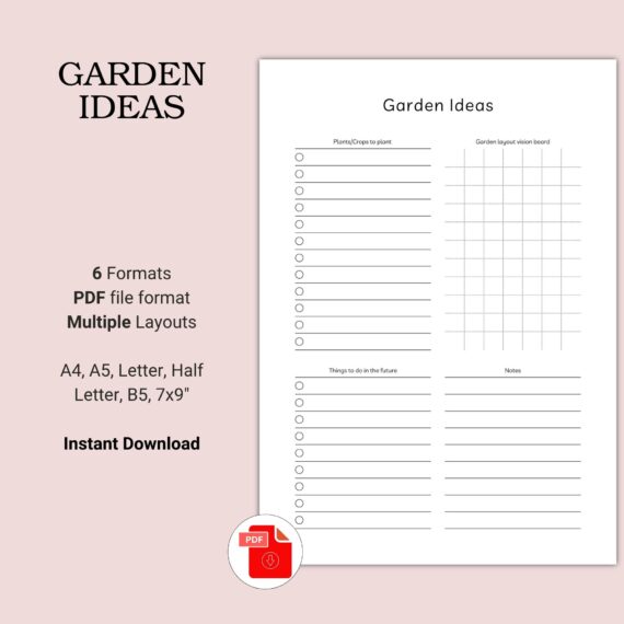 Printable Garden Ideas Template