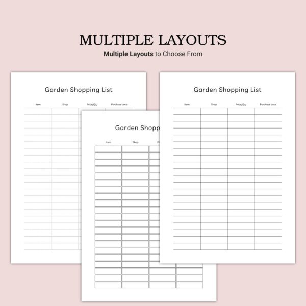 Printable Garden Shopping List Template - Image 2