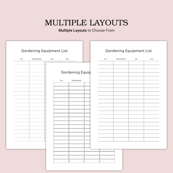 Printable Gardening Equipment List Template - Image 2