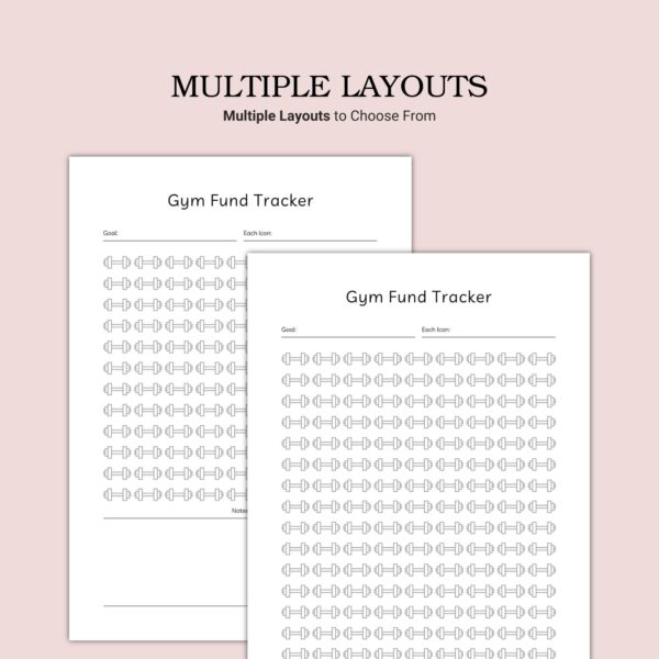 Printable Gym Fund Tracker Template - Image 3