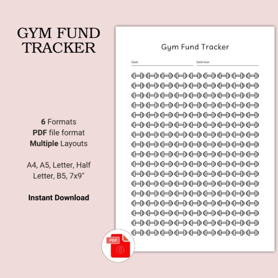 Printable Gym Fund Tracker Template
