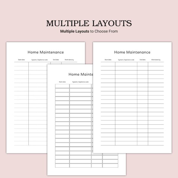 Printable Home Maintenance Template - Image 3