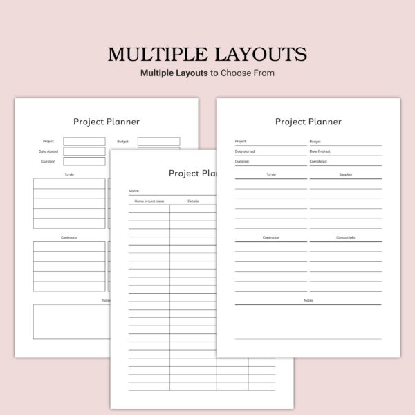 Printable Home Project Planner Template - Image 2