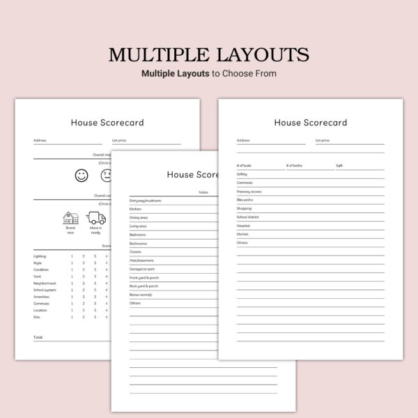 Printable House Scorecard Template - Image 2