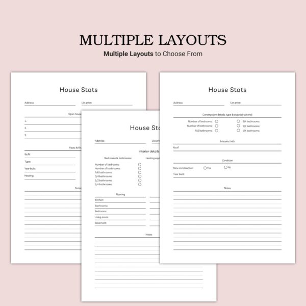 Printable House Stats Template - Image 2