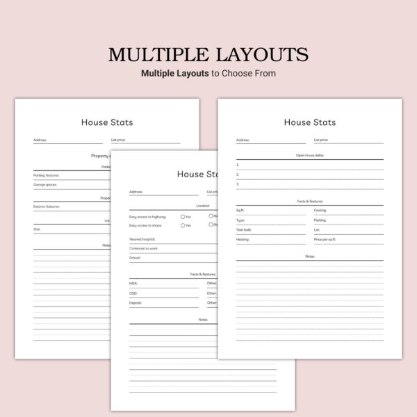 Printable House Stats Template - Image 3