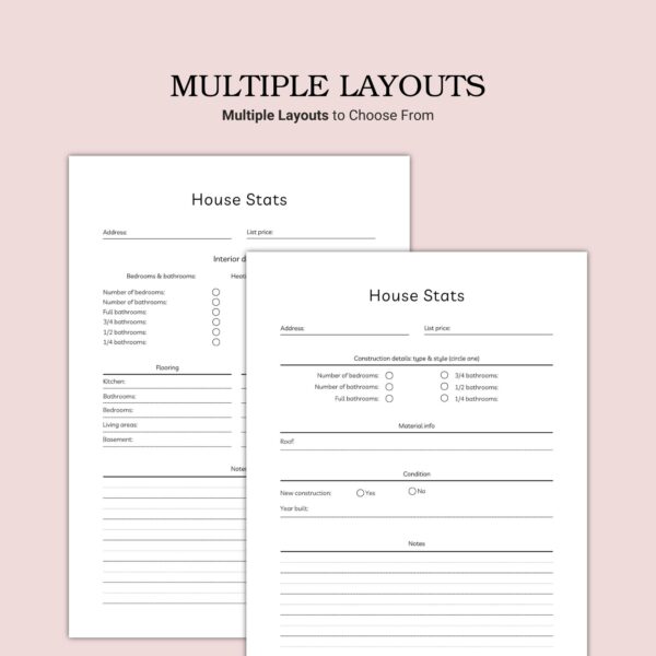 Printable House Stats Template - Image 4