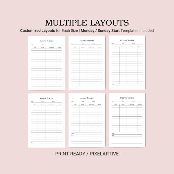 Printable Income Tracker Template - Image 2