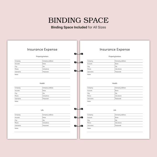 Printable Insurance Expense Template - Image 4