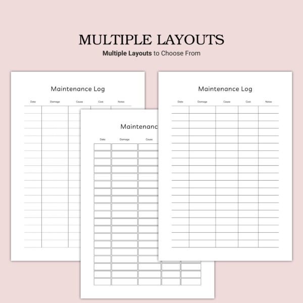 Printable Maintenance Log Template - Image 2
