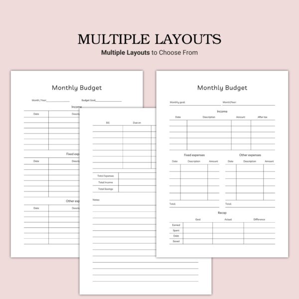 Printable Monthly Budget Template - Image 2