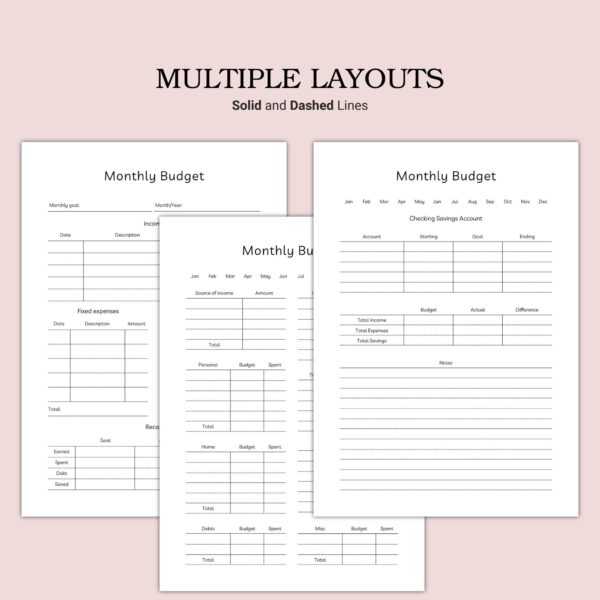Printable Monthly Budget Template - Image 5