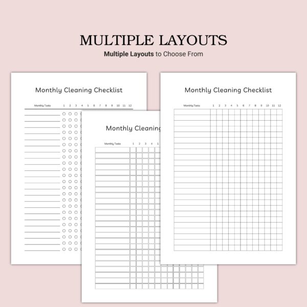 Printable Monthly Cleaning Checklist Template - Image 2