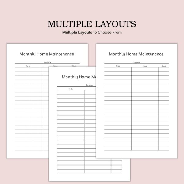 Printable Monthly Home Maintenance Template - Image 2