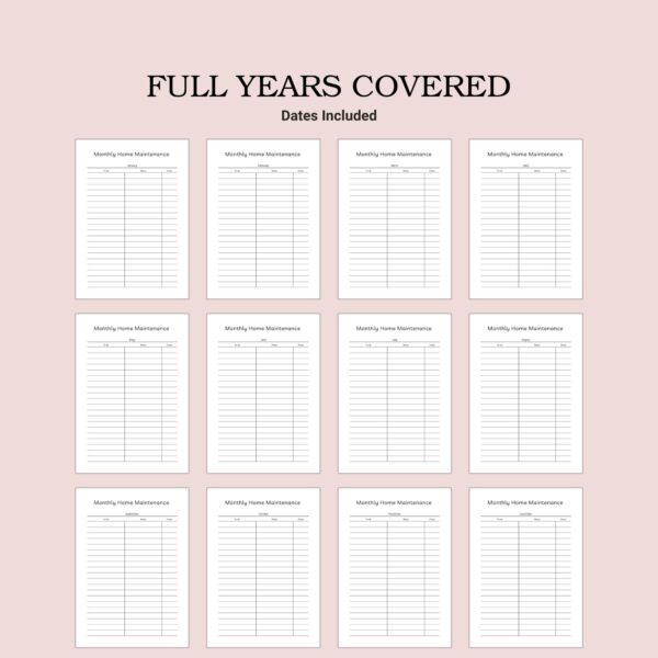 Printable Monthly Home Maintenance Template - Image 3